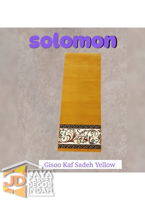 Sajadah Imam  Solomon  motif Gisoo Kaf Sadeh Yellow ukuran 60 x 120 cm & 60 x 150 cm